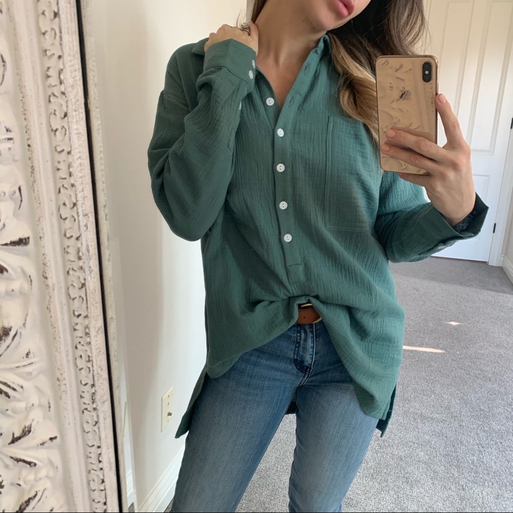 🆕LAST3 • Beverly Boyfriend Top, Green